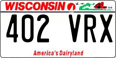 WI license plate 402VRX