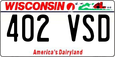 WI license plate 402VSD