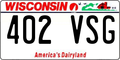 WI license plate 402VSG