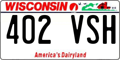 WI license plate 402VSH
