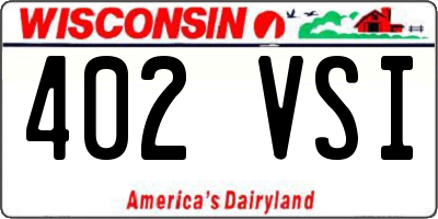 WI license plate 402VSI