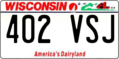 WI license plate 402VSJ