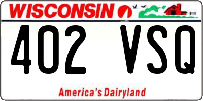 WI license plate 402VSQ