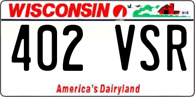WI license plate 402VSR
