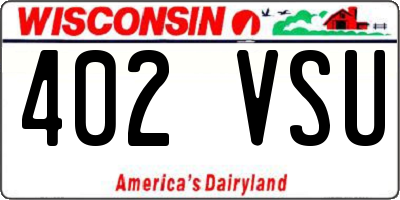 WI license plate 402VSU
