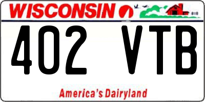 WI license plate 402VTB