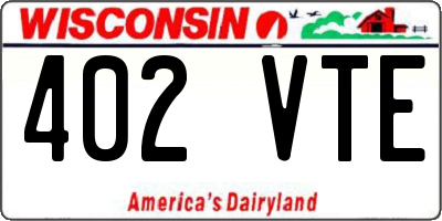 WI license plate 402VTE
