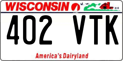 WI license plate 402VTK