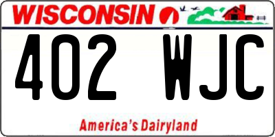 WI license plate 402WJC