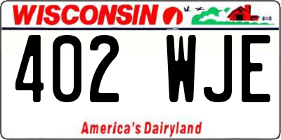 WI license plate 402WJE