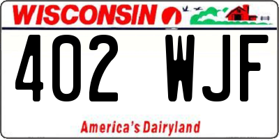 WI license plate 402WJF
