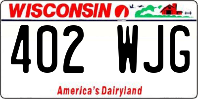 WI license plate 402WJG