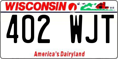 WI license plate 402WJT