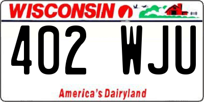 WI license plate 402WJU