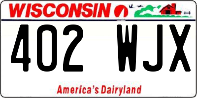 WI license plate 402WJX