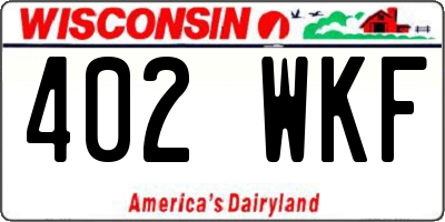WI license plate 402WKF