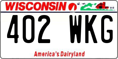 WI license plate 402WKG