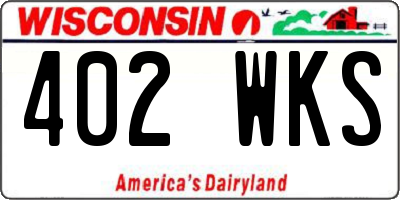 WI license plate 402WKS