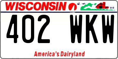WI license plate 402WKW