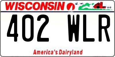 WI license plate 402WLR