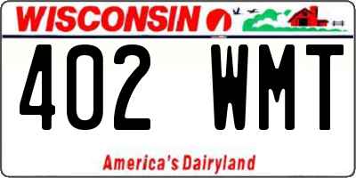 WI license plate 402WMT
