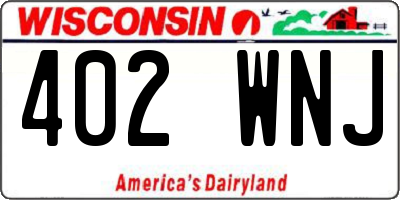 WI license plate 402WNJ