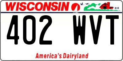 WI license plate 402WVT