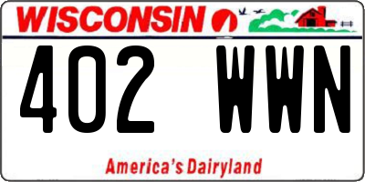 WI license plate 402WWN