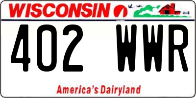 WI license plate 402WWR
