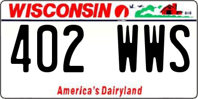 WI license plate 402WWS