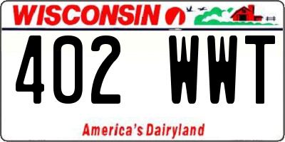 WI license plate 402WWT