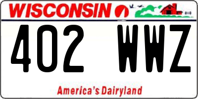 WI license plate 402WWZ