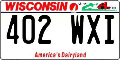 WI license plate 402WXI