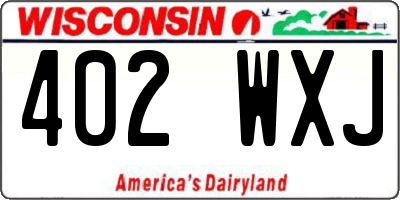 WI license plate 402WXJ