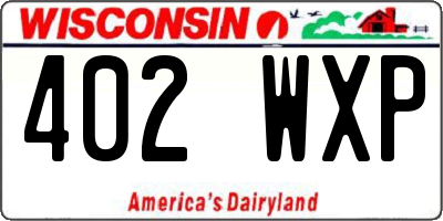 WI license plate 402WXP