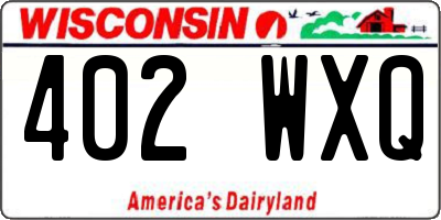 WI license plate 402WXQ
