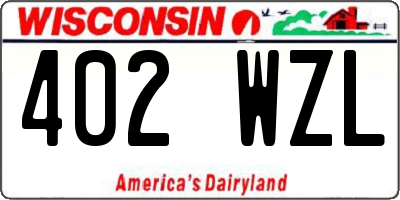 WI license plate 402WZL