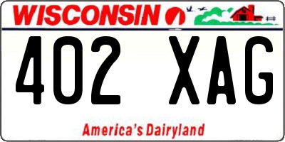 WI license plate 402XAG