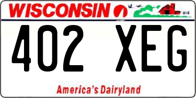 WI license plate 402XEG