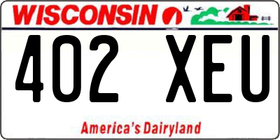 WI license plate 402XEU
