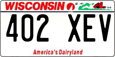 WI license plate 402XEV