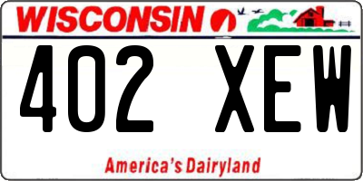 WI license plate 402XEW
