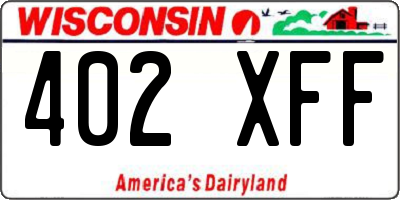 WI license plate 402XFF