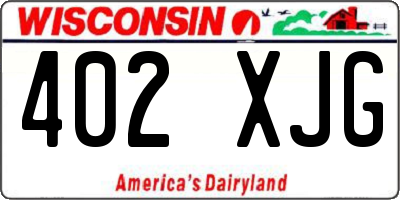 WI license plate 402XJG