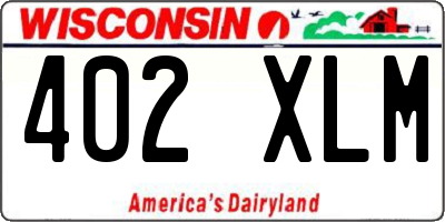 WI license plate 402XLM