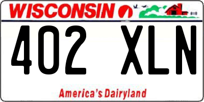 WI license plate 402XLN
