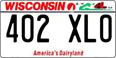 WI license plate 402XLO
