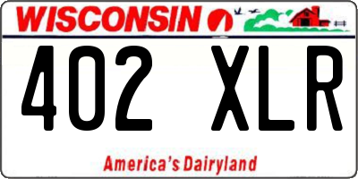 WI license plate 402XLR