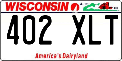 WI license plate 402XLT
