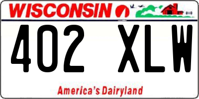 WI license plate 402XLW